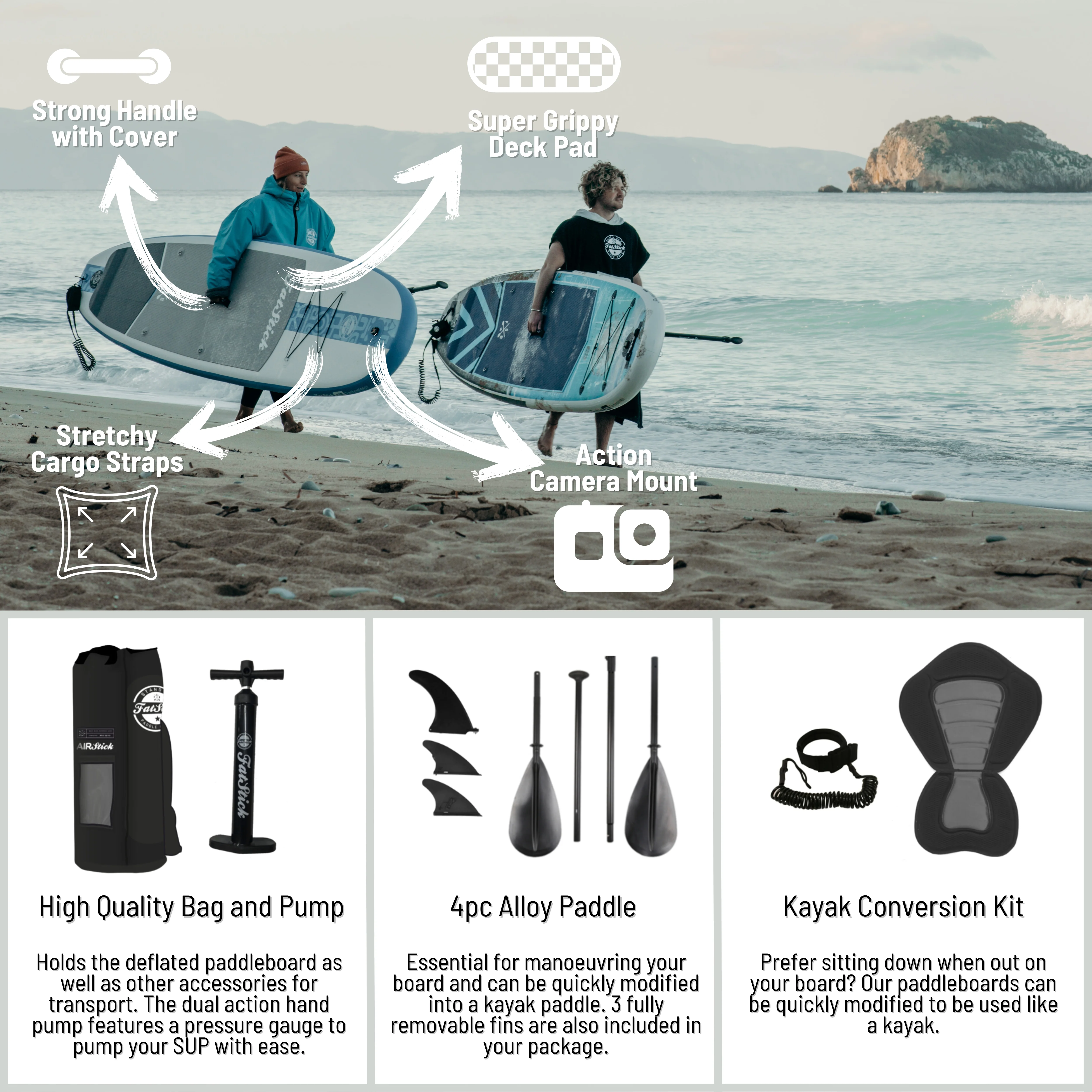 AirStick 10'6 Inflatable Stand Up Paddle Board SUP | With Seat