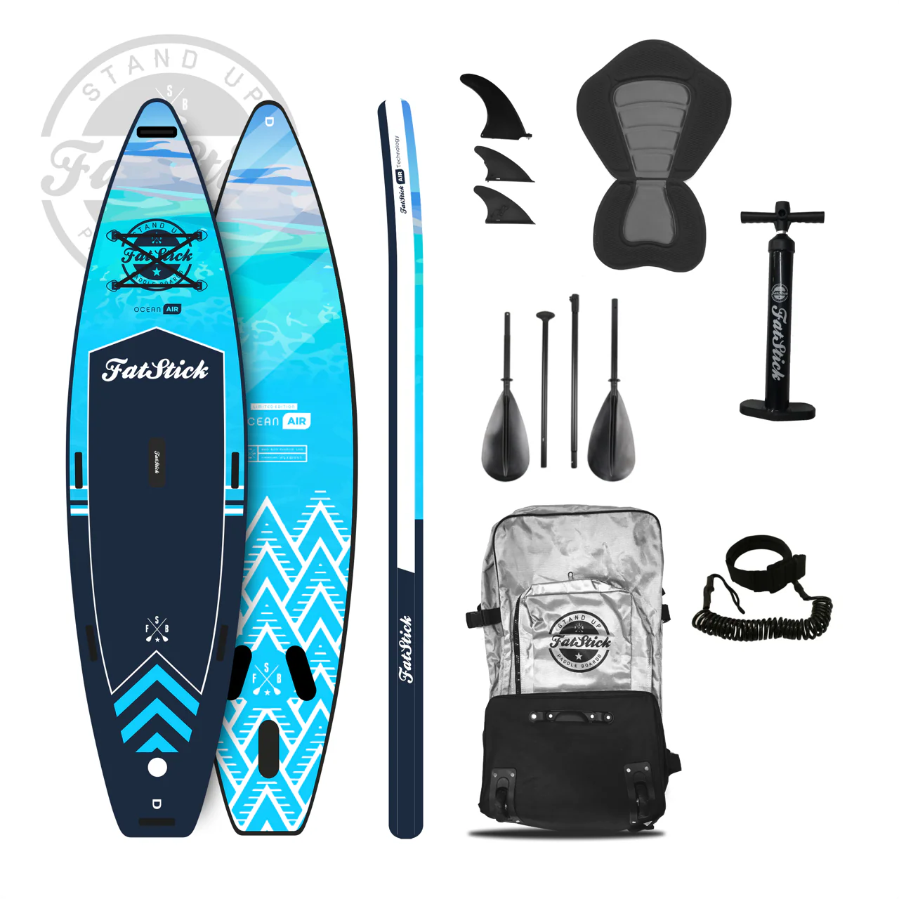 FatStick 12'6 Inflatable Touring Paddle Board Package iSUP